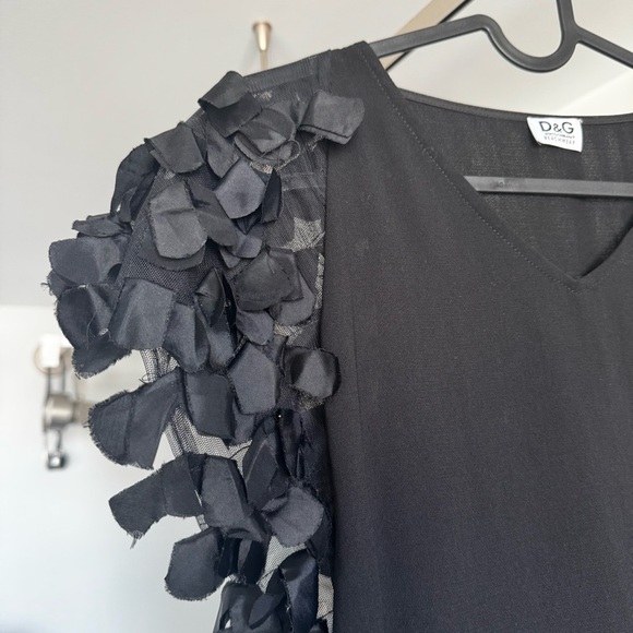 G Dolce & Gabbana Solid Black Silk Dress Luxury Italian Size 2 - Picture 7 of 11